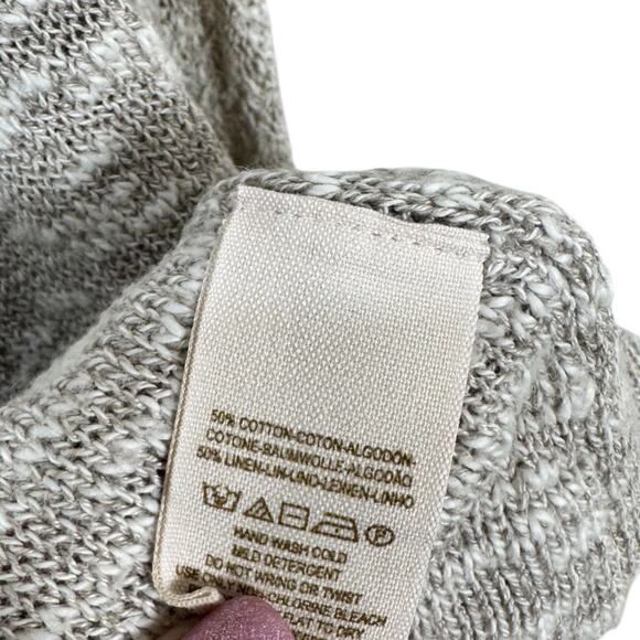 Free People Oversized Slouchy Cardigan XS/S Tan Split Back Casual Beach Boho - Picture 6 of 6